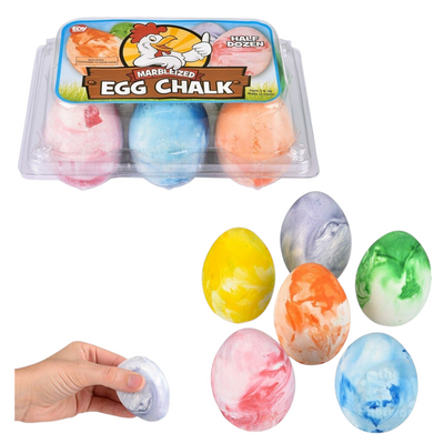 Marbleized Egg Sidewalk Chalk Set - 6 Vibrant Colors
