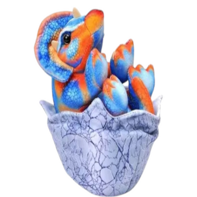 Triceratops Baby Egg  Plush  8 Inch