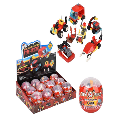 Fire Rescue Vehicle Brick Building Egg Assortment