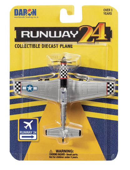 Daron Runway24 P51D Silver Die-Cast Plane (no runway section)