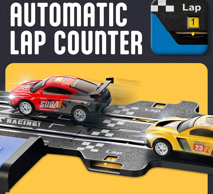 Slot Car Race Tack with 4 Cars  Use Battery or Electric Race Car