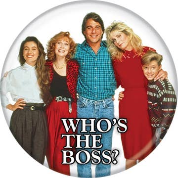 Norman Lear Television Whos The Boss  Cast  Pushback Button 1.25" x 1.25" Round