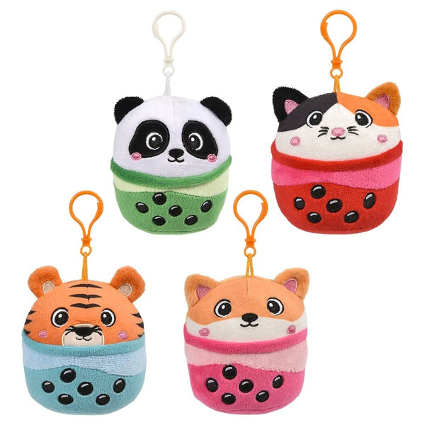 Bubble Tea Animal 4-Inch Backpack Clip  - Assorted Styles