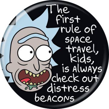 Rick And Morty Distress Beacon Pushback Button 1.25" Round