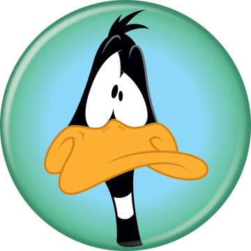 Looney Tunes Daffy  Pushback Button Round 1.25-Inch