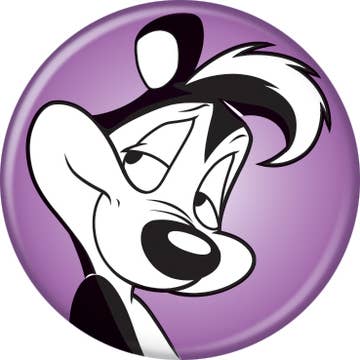 Looney Tunes Pepe  Pushback Button Round 1.25-Inch