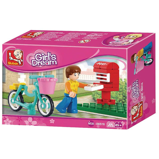 Sluban Girl's Dream  Letter  Delivery Boy  Builder Building  Blocks Kit (29 Pcs)