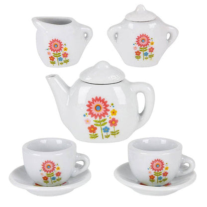 Flower Porcelain Tea Set 9 Piece