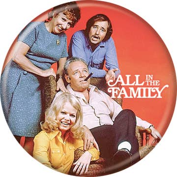 Norman Lear Television  All In The Family Cast   Pushback Button 1.25" x 1.25" Round