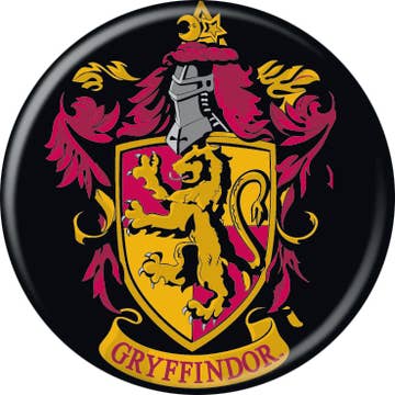 Harry Potter Gryffindor Crest Pushback Button Round 1.25-Inch