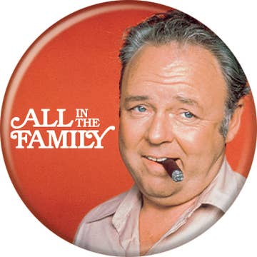 Norman Lear Television  All In The Family Archie   Pushback Button 1.25" x 1.25" Round