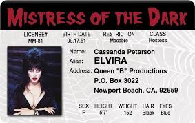 Elvira Laminated Parody  Fake ID Card