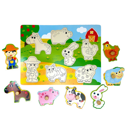 Animal Farm  Wooden Peg Puzzle