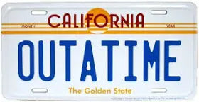 Back To The Future Outatime Metal License Plate